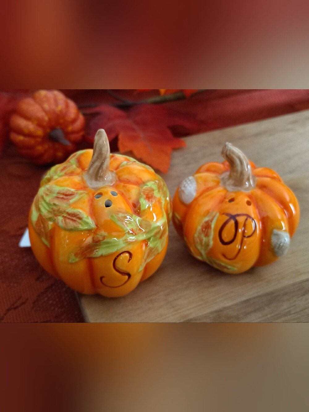 Ceramic Pumpkin Salt & Pepper Shakers